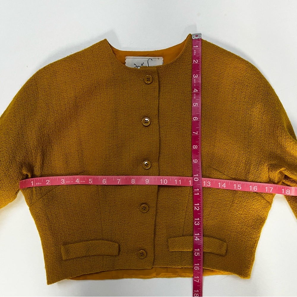 Vintage Chic Mustard Dress and Jacket Ensemble with Matching Belt - Picture 11 of 16